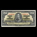 Canada, Banque du Canada, 20 dollars <br /> 2 janvier 1937