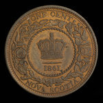 Canada, Province de la Nouvelle-Écosse, 1 cent <br /> 1861