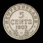 Canada, Édouard VII, 5 cents <br /> 1903