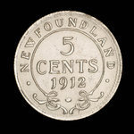 Canada, Georges V, 5 cents <br /> 1912