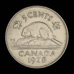 Canada, Georges VI, 5 cents <br /> 1938