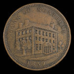 Canada, Banque de Montréal, 1 penny : 1839