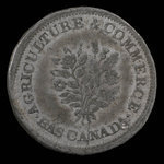 Canada, Société d'archéologie et de numismatique de Montréal, 1 sou <br /> 1865