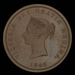 Canada, Province du Nouveau-Brunswick, 1 penny <br /> 1843