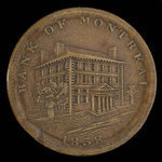 Canada, Banque de Montréal, 1/2 penny : 1838