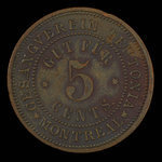 Canada, Gesangverein Teutonia, 5 cents <br /> 1888