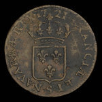 France, Louis XV, 1/2 sol <br /> 1721