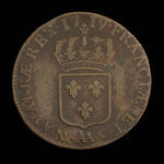 France, Louis XV, 1 sol <br /> 1719