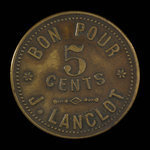 Canada, J. Lanctot, 5 cents <br /> 1893