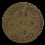 Canada, A. Bain, 5 cents <br /> 1895