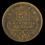 Canada, A.W. Thompson, 5 cents <br /> 1895