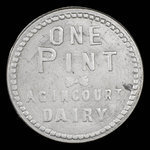 Canada, Agincourt Dairy, 1 chopine de lait <br /> 1895