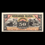 Canada, Ontario Bank, 50 dollars <br /> 1 juin 1888