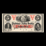 Canada, Province de la Nouvelle-Écosse, 5 dollars <br /> 1 juin 1861
