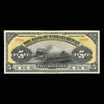 Canada, Bank of Saskatchewan, 5 dollars <br /> 1 mai 1913