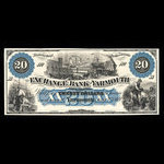 Canada, Exchange Bank of Yarmouth, 20 dollars <br /> 1 août 1869
