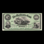 Canada, Merchants Bank (The), 100 dollars <br /> 1 juin 1864