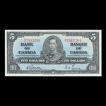 Canada, Banque du Canada, 5 dollars <br /> 2 janvier 1937