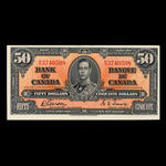 Canada, Banque du Canada, 50 dollars <br /> 2 janvier 1937