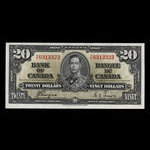 Canada, Banque du Canada, 20 dollars <br /> 2 janvier 1937