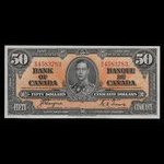 Canada, Banque du Canada, 50 dollars <br /> 2 janvier 1937