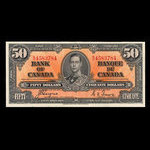 Canada, Banque du Canada, 50 dollars <br /> 2 janvier 1937