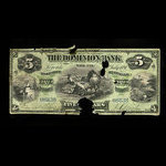 Canada, Dominion Bank, 5 dollars <br /> juillet 1891