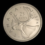 Canada, Élisabeth II, 25 cents <br /> 1974