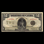 Canada, Dominion du Canada, 2 dollars <br /> 23 juin 1923