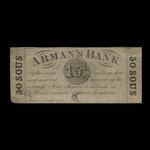 Canada, Arman's Bank, 15 pence <br /> 1 août 1837