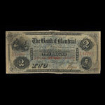 Canada, Banque de Montréal, 2 dollars <br /> 1 août 1856