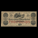Canada, Bank of Prince Edward Island, 2 livres(anglaise) <br /> 1 janvier 1863