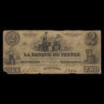 Canada, Banque du Peuple (People's Bank), 2 dollars <br /> 1 septembre 1846