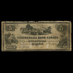 Canada, Commercial Bank of Canada, 5 dollars <br /> 2 janvier 1857