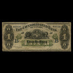 Canada, Consolidated Bank of Canada, 4 dollars <br /> 1 juillet 1876