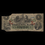 Canada, Stadacona Bank, 4 dollars <br /> 2 avril 1874