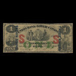 Canada, Union Bank of Lower Canada, 1 dollar <br /> 1 mars 1866