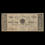 Canada, W. & J. Bell, 7 1/2 pence <br /> 15 novembre 1839