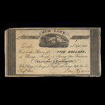 Canada, Charlevoix & Cosmopolite Steamers, 5 dollars <br /> 14 septembre 1848