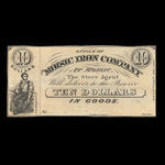 Canada, Moisic Iron Company, 10 dollars <br /> 1876