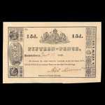 Canada, Neil Stewart, 15 pence <br /> 12 janvier 1838