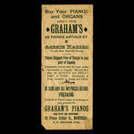 Canada, Britannia Piano Rooms, aucune dénomination <br /> 1887