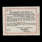 Canada, Corporation of the District of North Vancouver, 5 dollars <br /> 13 juillet 1913