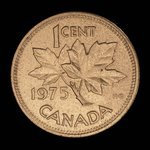 Canada, Élisabeth II, 1 cent <br /> 1975