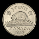 Canada, Élisabeth II, 5 cents <br /> 1975