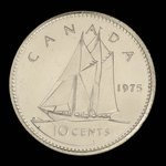 Canada, Élisabeth II, 10 cents <br /> 1975