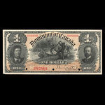 Canada, Dominion du Canada, 1 dollar <br /> 31 mars 1898