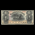 Canada, Dominion du Canada, 1 dollar <br /> 31 mars 1898