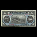 Canada, Dominion du Canada, 5 dollars : 1 mai 1912