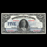 Canada, Dominion du Canada, 5 dollars <br /> 26 mai 1924